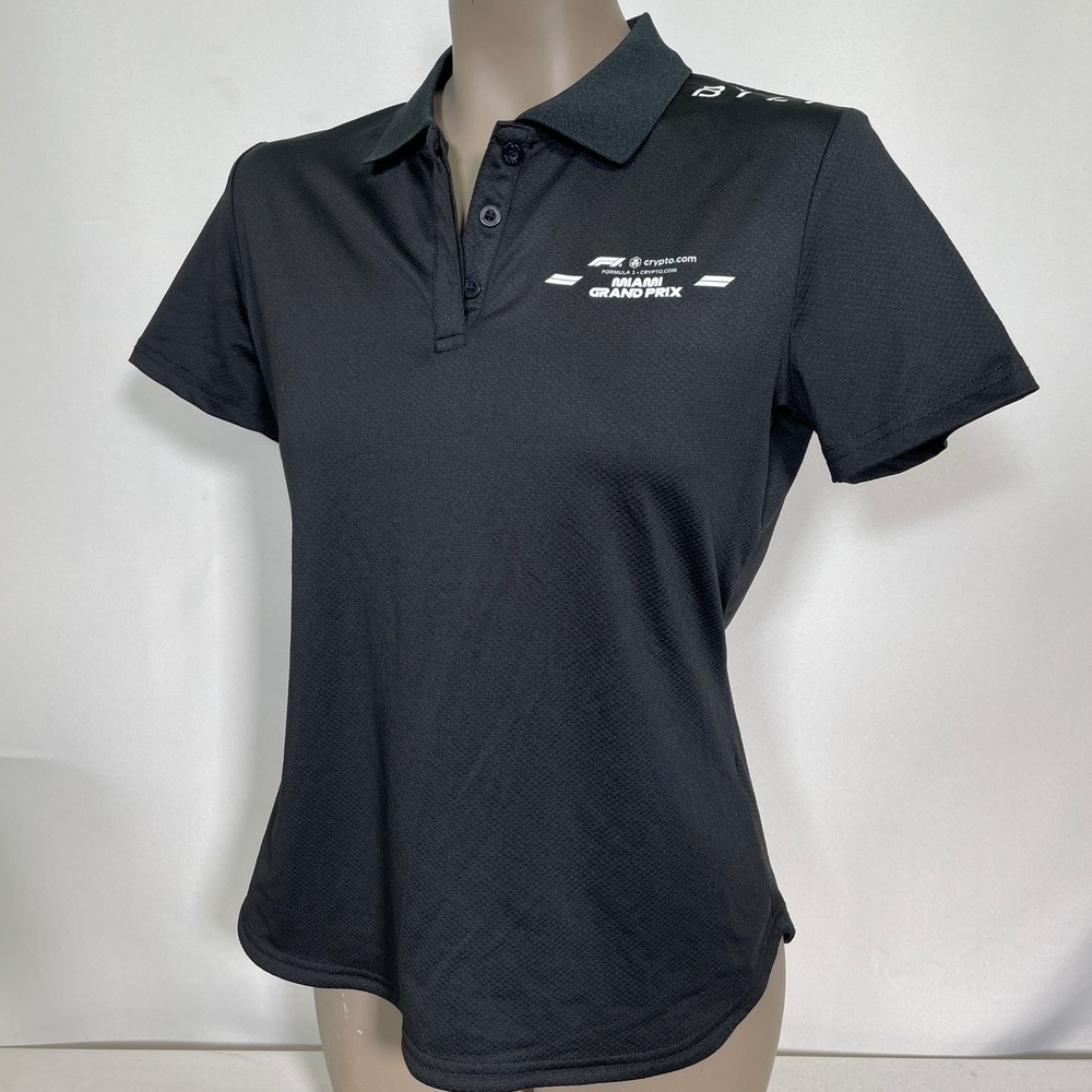 Formula 1 Miami Grand Prix BYLT Pit Crew Black Polo Shirt Women's SMALL